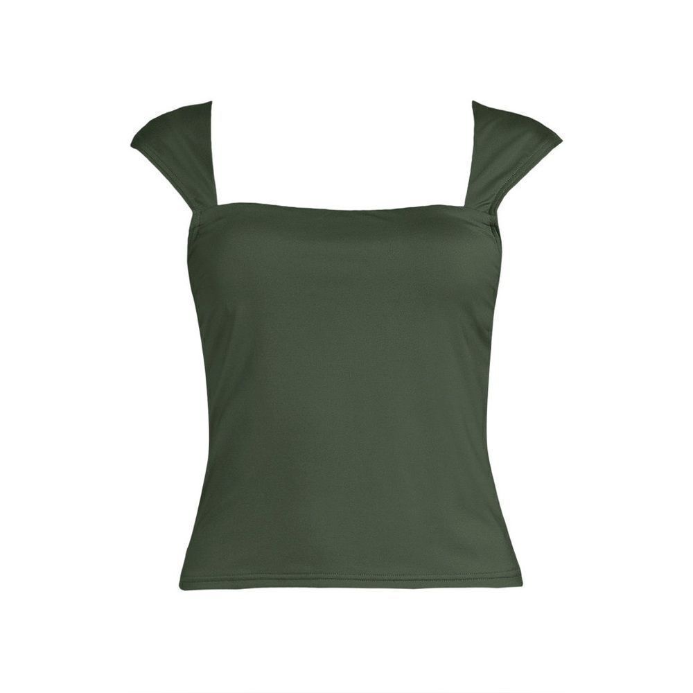 Land's End Plus Size square neck underwire Tankini top
Rich Olive Green Various - Picture 4 of 7